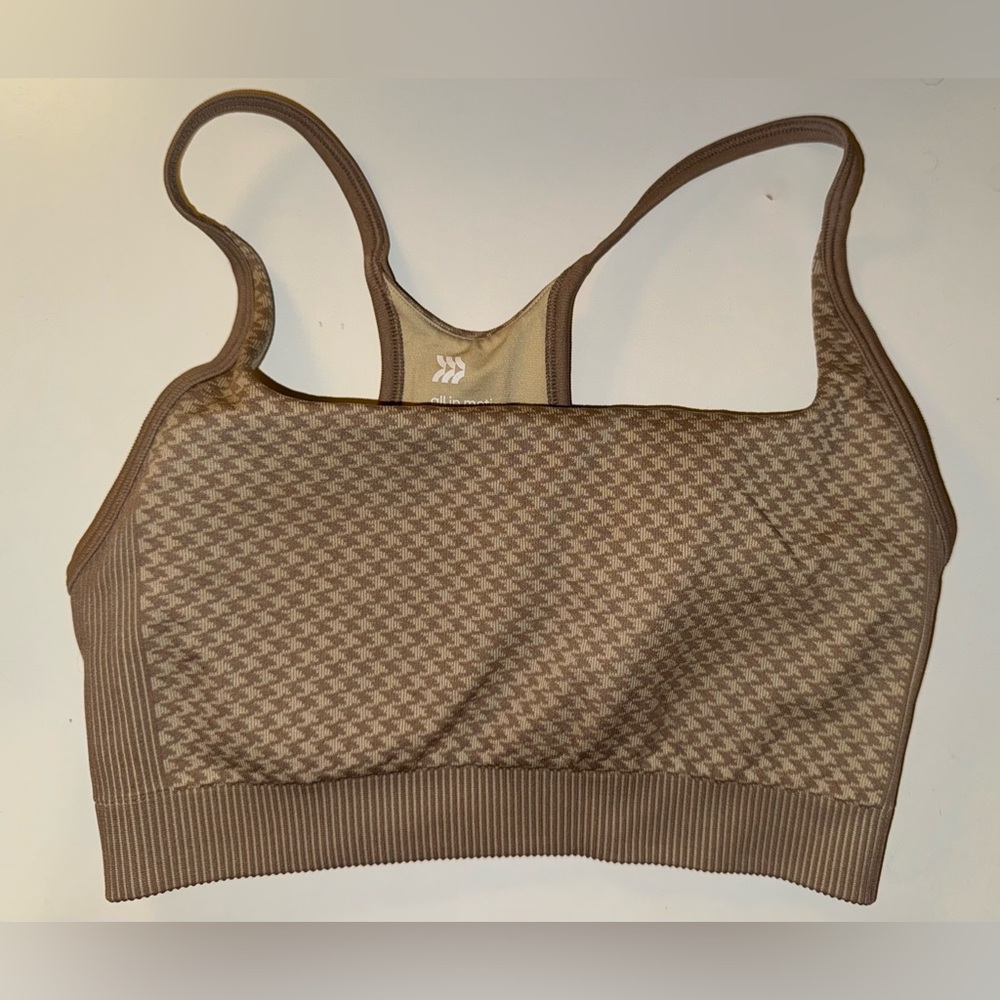 All in Motion Brown Houndstooth Sports Bra